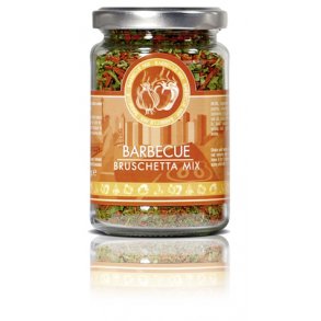 BBQ Bruschetta, dried herbs